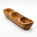 Olive Wood 3-Compartment Serving Tray