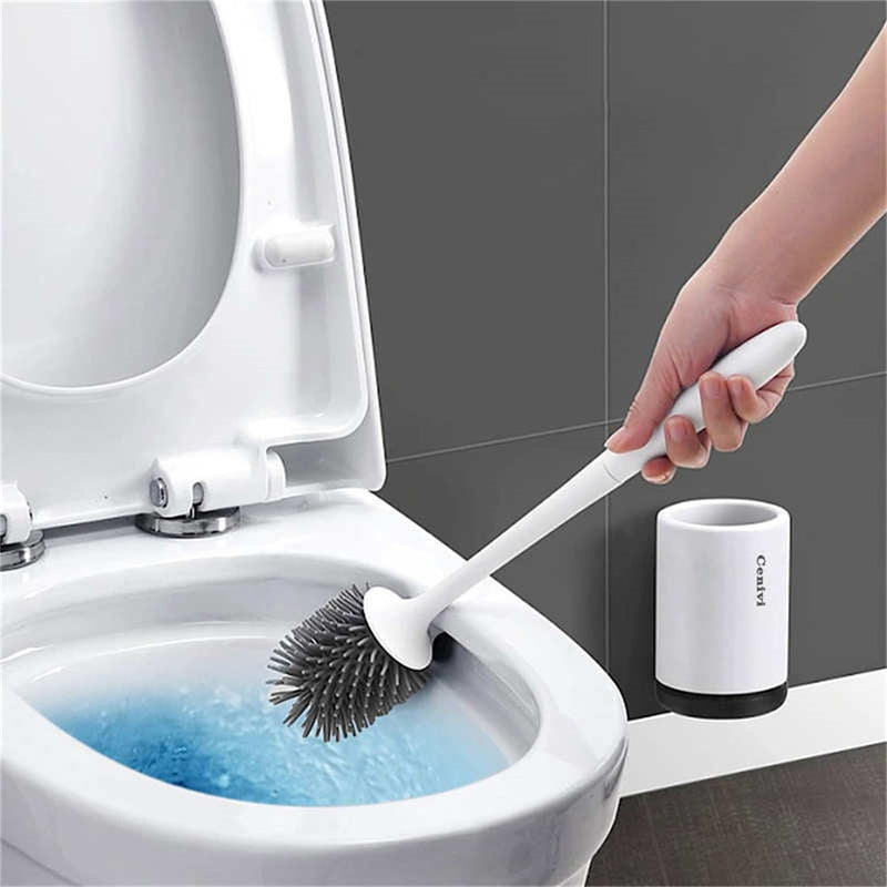 Silicone Toilet Brush And Holder Set