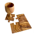 Olive Wood Puzzle Coaster Set Of 4