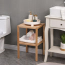 2-Tier Birch Wood Bathroom Shelf