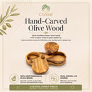 Olive Wood Dual Spice Box With Swivel Lids