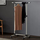 Rolling Clothes Rack With Bottom Shelves
